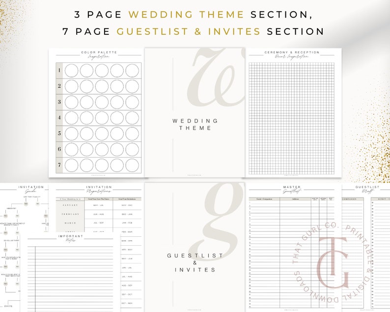 Wedding Planner Printable, Printable Wedding Planner Kit, Wedding Planning Book, Wedding Planner