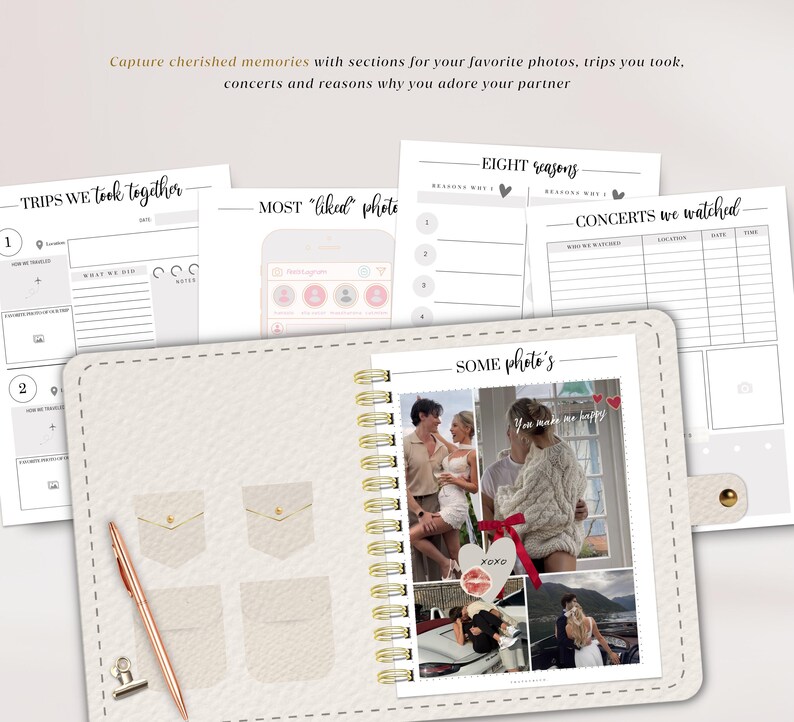 Relatieplanner, koppelplanner, koppeldagboek, relatiedoelenplanner, afdrukbare planner, instant download, US Letter, pdf afbeelding 6