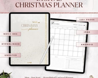 Digital Christmas Planner, Holiday Organizer, Christmas Gift List, Xmas Planner, Gift Budget Planner, Christmas Binder, GoodNotes, PDF