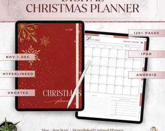 Digital Christmas Planner, Holiday Organizer, Christmas Gift List, Xmas Planner, Gift Budget Planner, Christmas Binder, GoodNotes, PDF