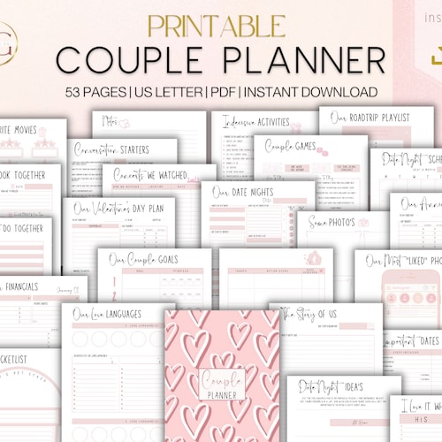 Couple Planner Couple Journal Printable Planner Instant - Etsy