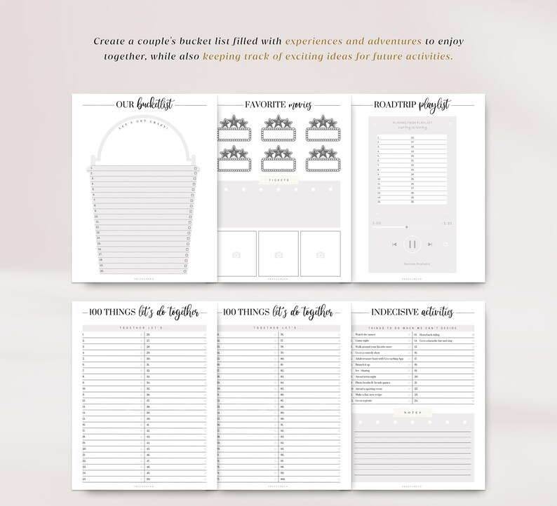 Relatieplanner, koppelplanner, koppeldagboek, relatiedoelenplanner, afdrukbare planner, instant download, US Letter, pdf afbeelding 5