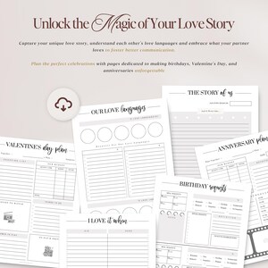 Relatieplanner, koppelplanner, koppeldagboek, relatiedoelenplanner, afdrukbare planner, instant download, US Letter, pdf afbeelding 4
