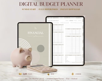 Digital Finance Planner, Digital Budget Planner, Paycheck Budget, Monthly Budget, Monthly Finance Planner, iPad Planner, Android Planner