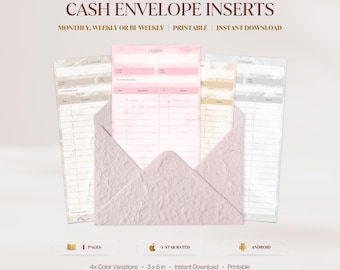 Budgeting Inserts, Cash Envelope Inserts, Spending Tracker, Cash Trackers, Expense Tracker, Printable Insert, Cash Spending Log, PDF