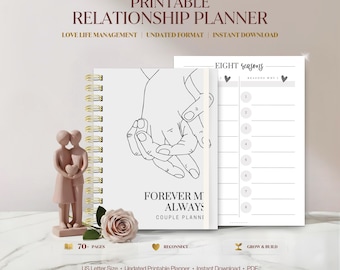 Relationship Planner, Couple Planner, Couple Journal, Relationship Goals Planner, Printable Planner, Instant Download, US Letter, PDF