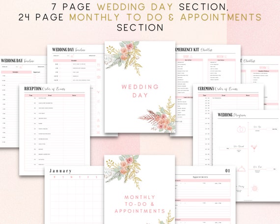 Downloadable Wedding Planner Printable Planner Kit Planning