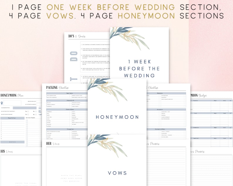 Wedding Planner Printable, Wedding Planning Book, Printable Wedding Planner Kit, Wedding Planner Organizer, Instant Download, US Letter image 9