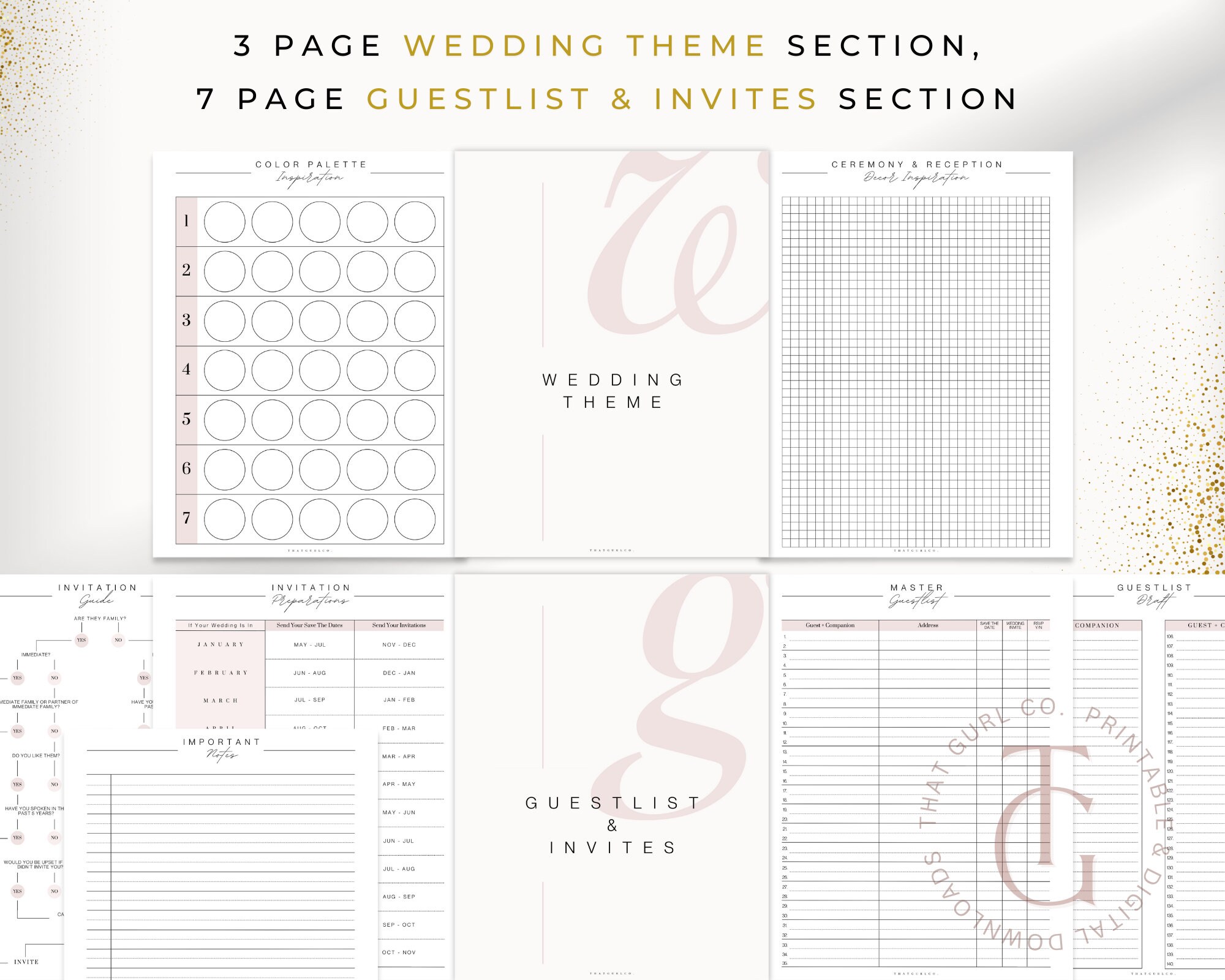 Wedding Planner Printable Printable Wedding Planner Kit Etsy