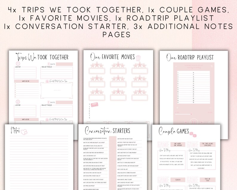 Couple Planner, Couple Journal, Relationship Planner, Relationship Goals Planner, Printable Planner, Instant Planner Download, US Letter image 10