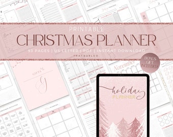 Christmas Planner Printable, Holiday Planner, Christmas Gift List, Xmas Planner, Gift Budget Planner, Christmas Binder, US Letter, PDF