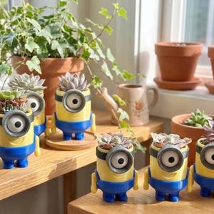3D Printed Minion Succulent Planter – Whimsical Home & Office Decor