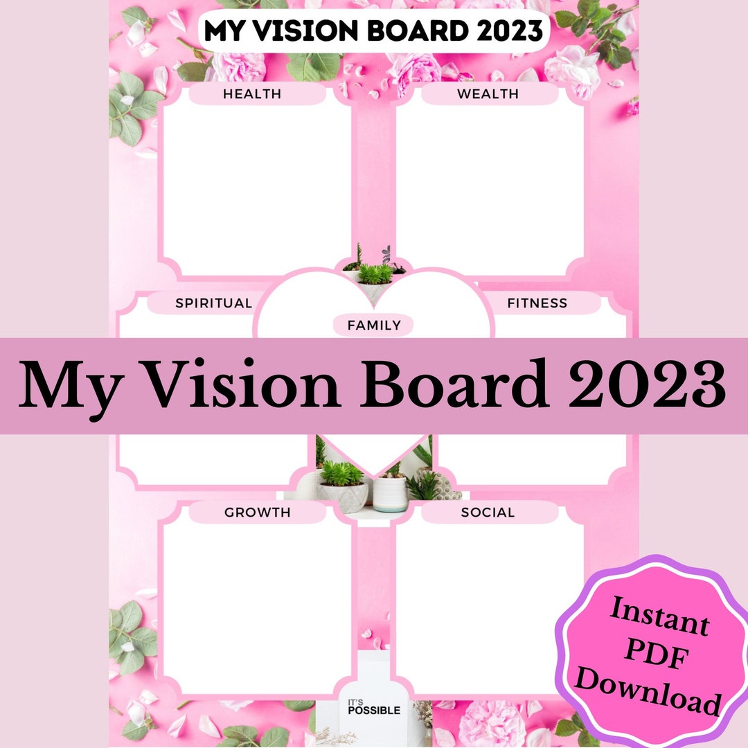 Printable Vision Board 2023 - Etsy