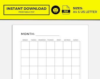 Blank Calendar Grid