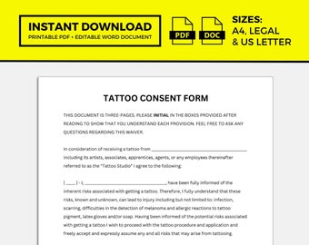Tattoo Einverständnis Form