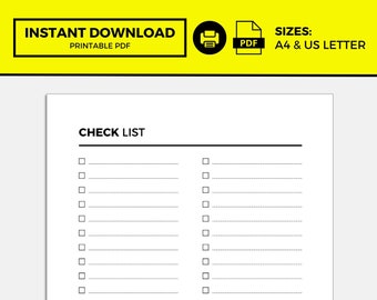 Checklist Template, Checklist Planner, Checklist Printable, Check List Template, Check List Planner, Check List Printable, Checklist PDF