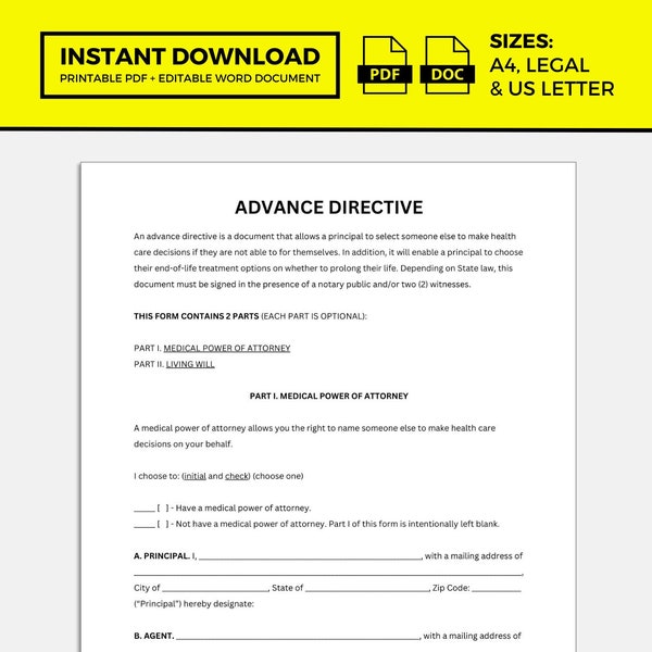 Advance Directive, Advance Directive Template