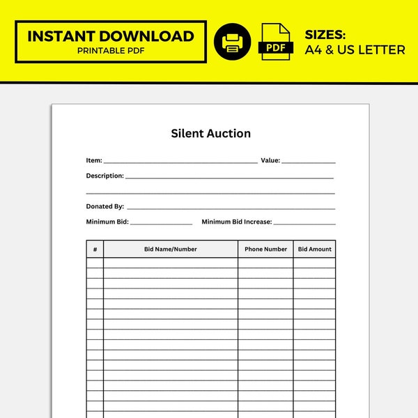 Silent Auction Form