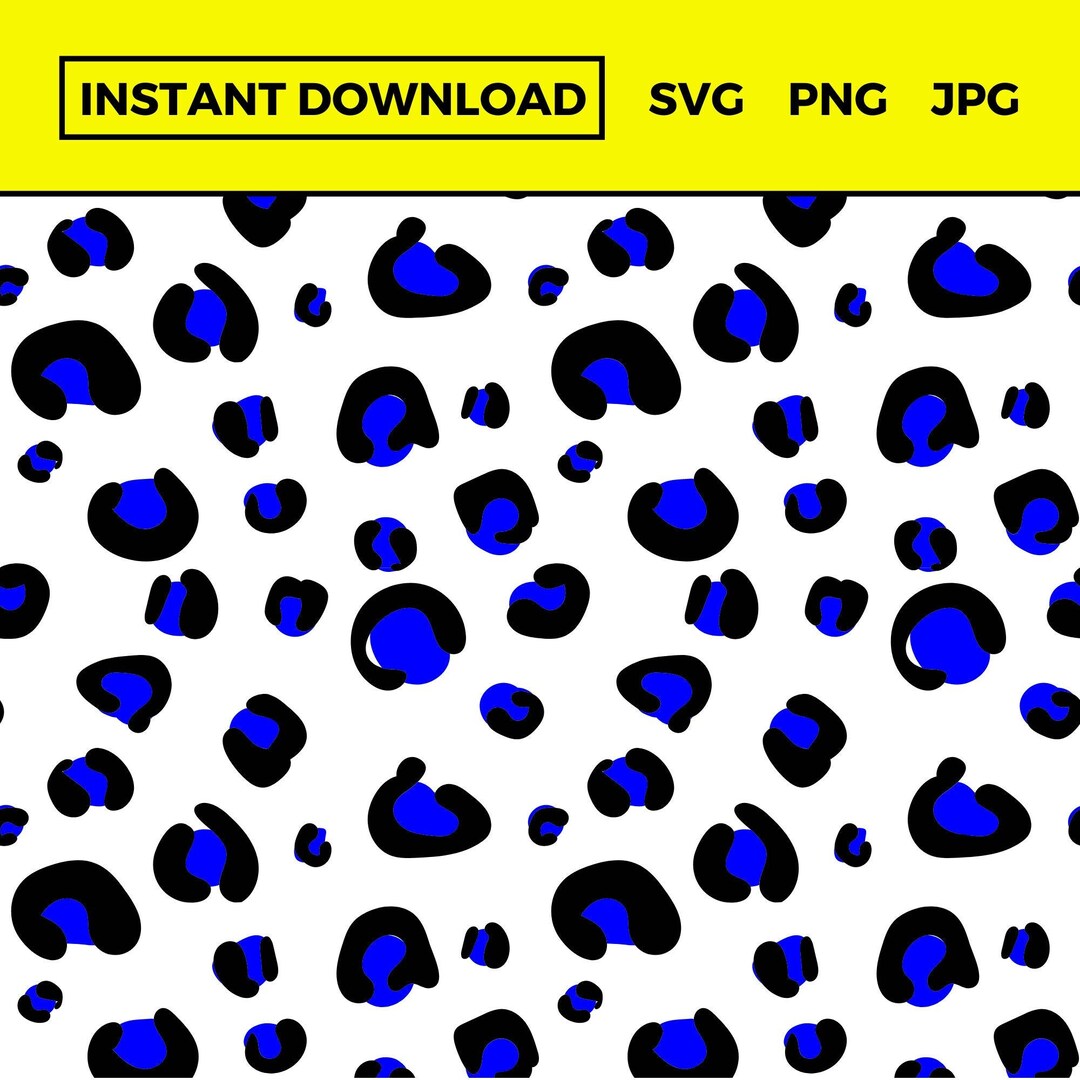 Blue Leopard Pattern SVG, Blue Leopard Pattern PNG, Blue Leopard ...