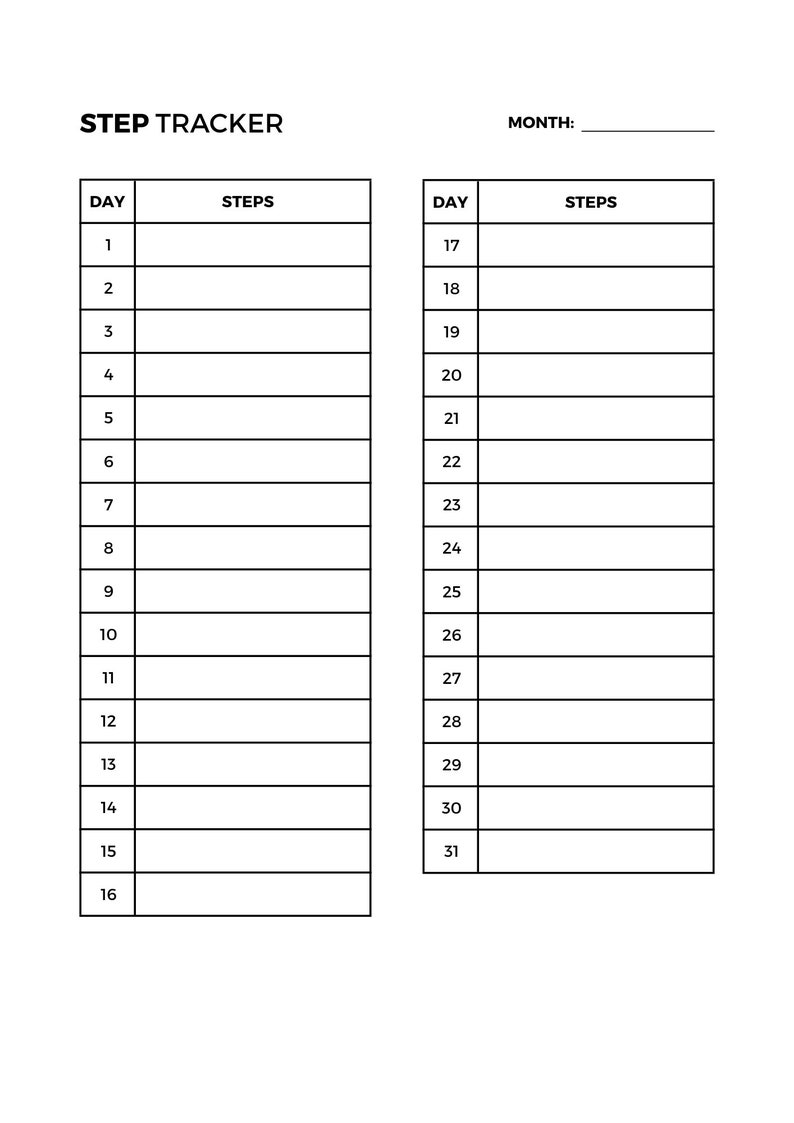 Step Tracker Printable Step Tracker Step Tracker Template Etsy Canada Step Tracker Printable Step Tracker Step Tracker Template Etsy Canada