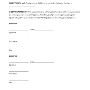 Employment Contract, Employment Contract Template - Etsy UK