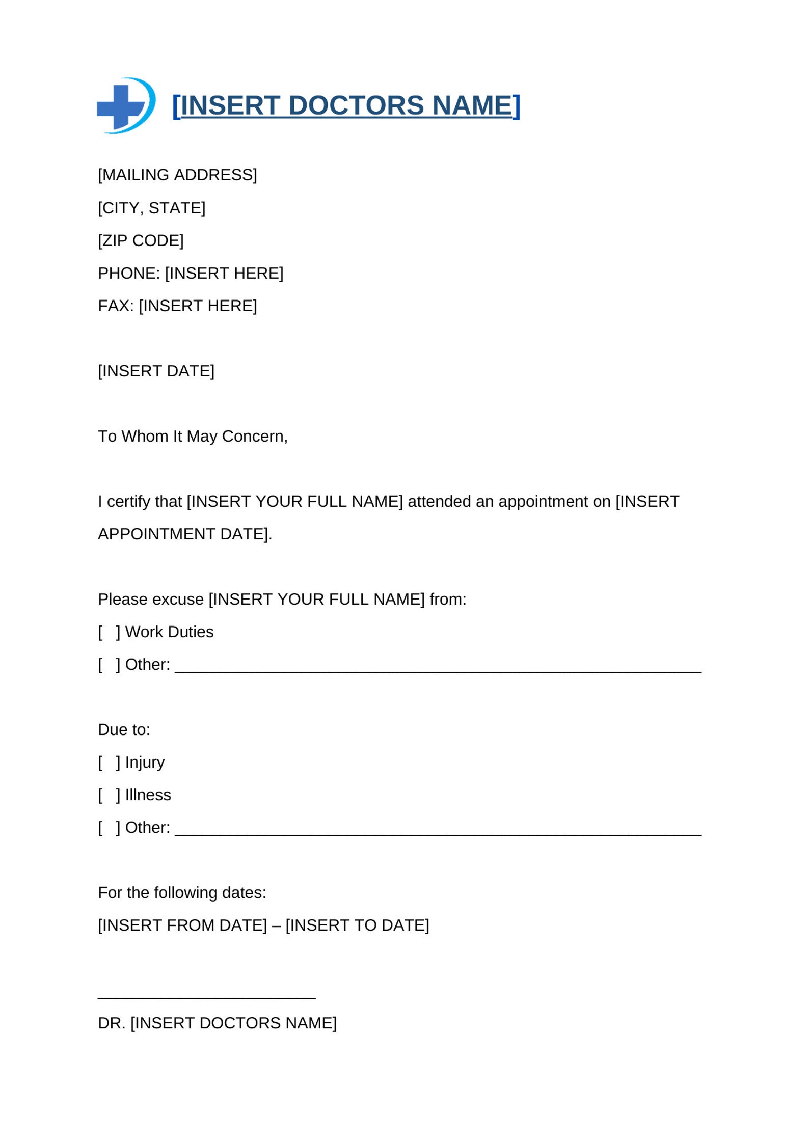 Doctor Excuse Template, Doctor Excuse for Work, Doctor Note for Work Etsy Doctor Excuse Template, Doctor Excuse for Work, Doctor Note for Work Etsy