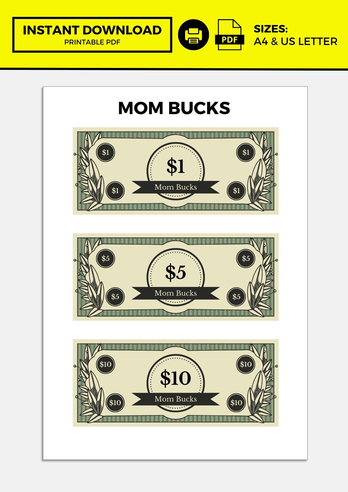 Mom Bucks Mom Bucks Printable - Il Fullxfull.4600317944 Oxbg