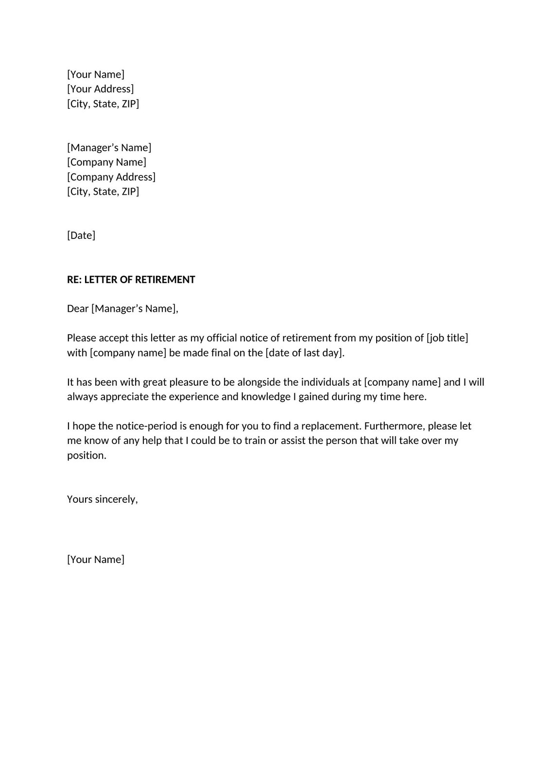 Retirement Letter, Letter of Retirement - Etsy