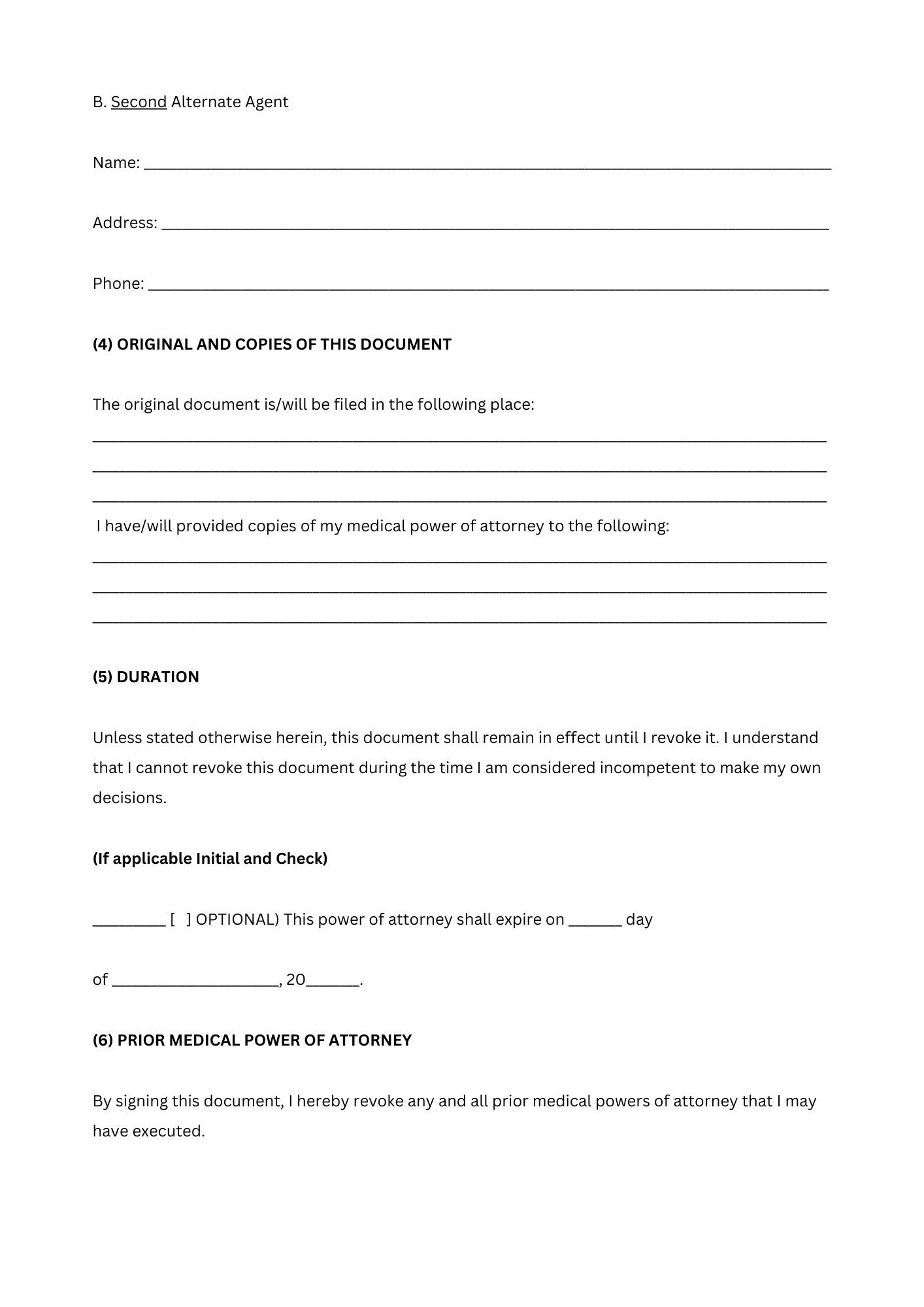 Medical Power of Attorney Template - Etsy