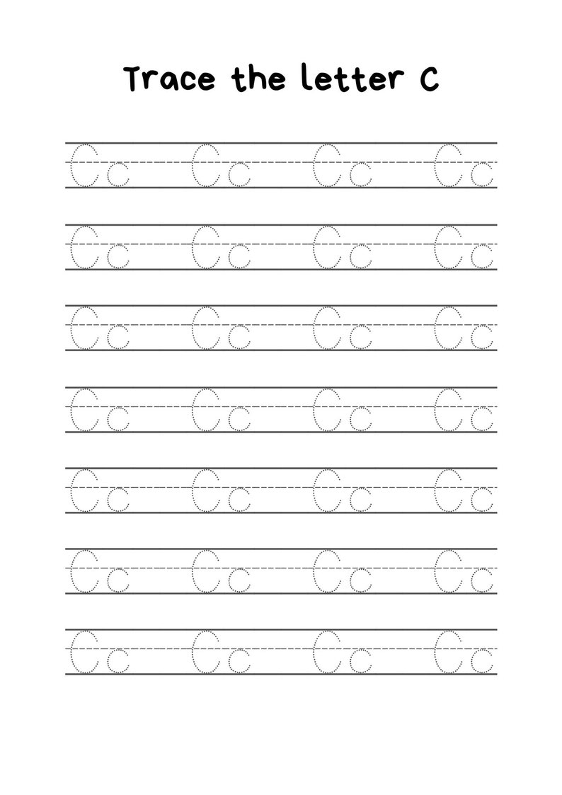 Trace the Alphabet Trace the Letters Alphabet Tracing Etsy