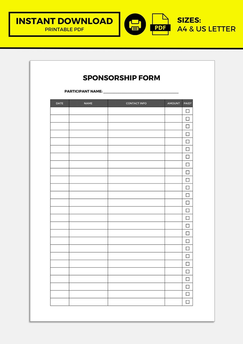 Sponsorship Form Template Sponsorship Form Sponsorship Template Sponsorship Form Template Sponsorship Form Sponsorship Template