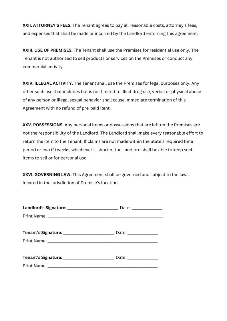 Airbnb Rental Agreement Airbnb Rental Contract Etsy