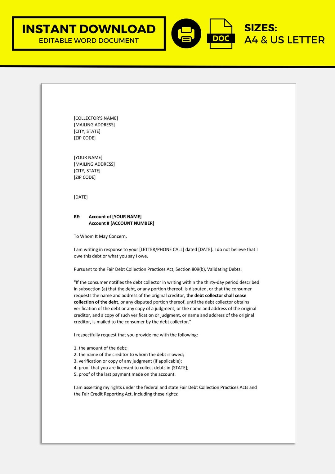 Debt Collection Dispute Letter, Debt Dispute Letter, Debt Collection Debt Collection Dispute Letter, Debt Dispute Letter, Debt Collection