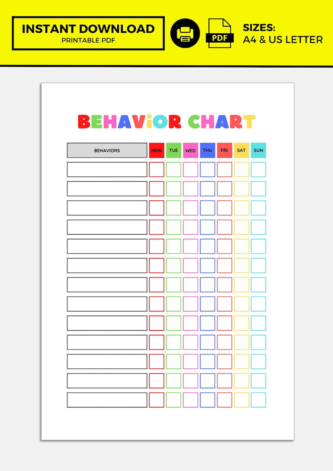 Behavior Chart for Toddlers - Etsy