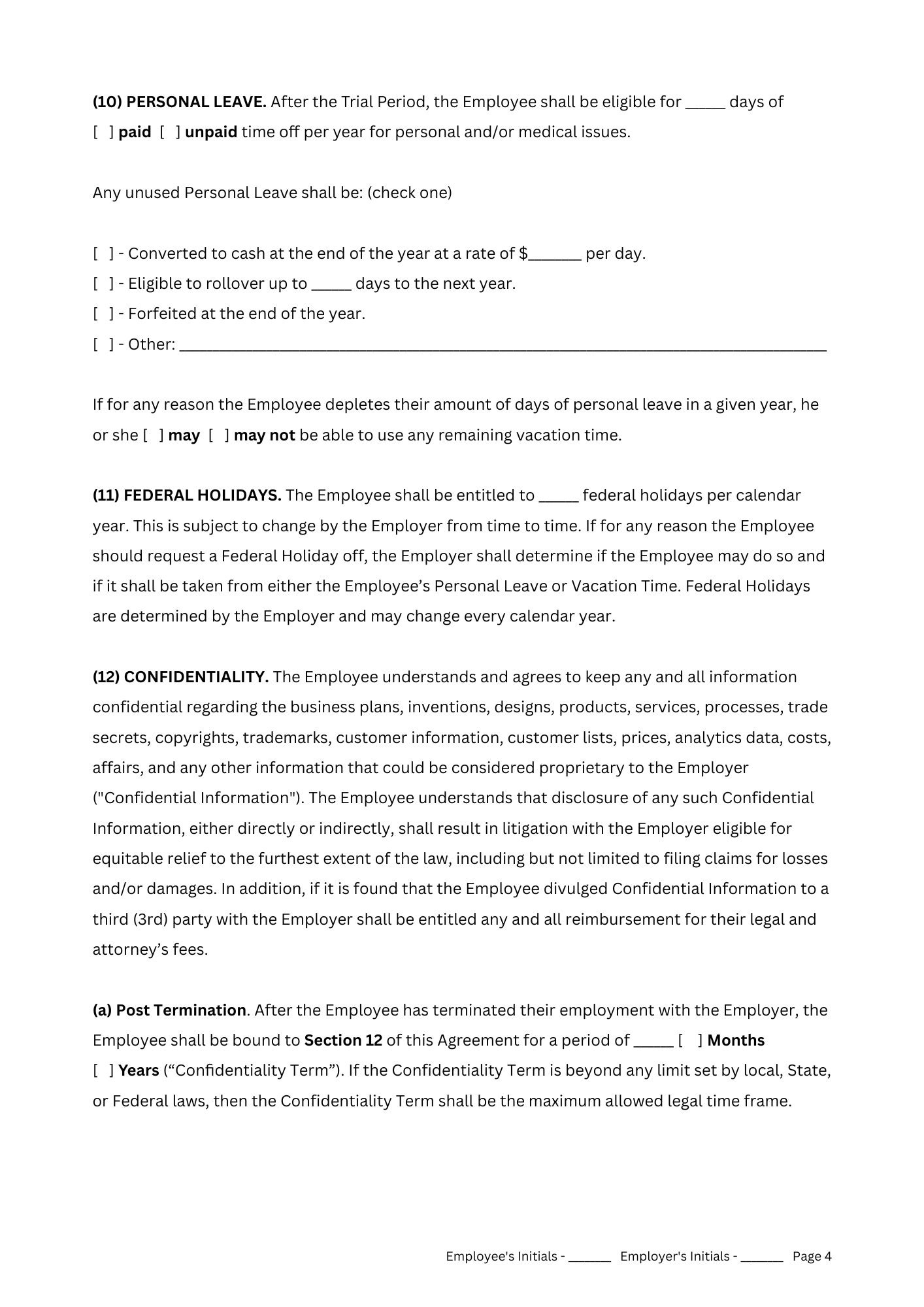 Employment Contract Employment Contract Template - Etsy UK