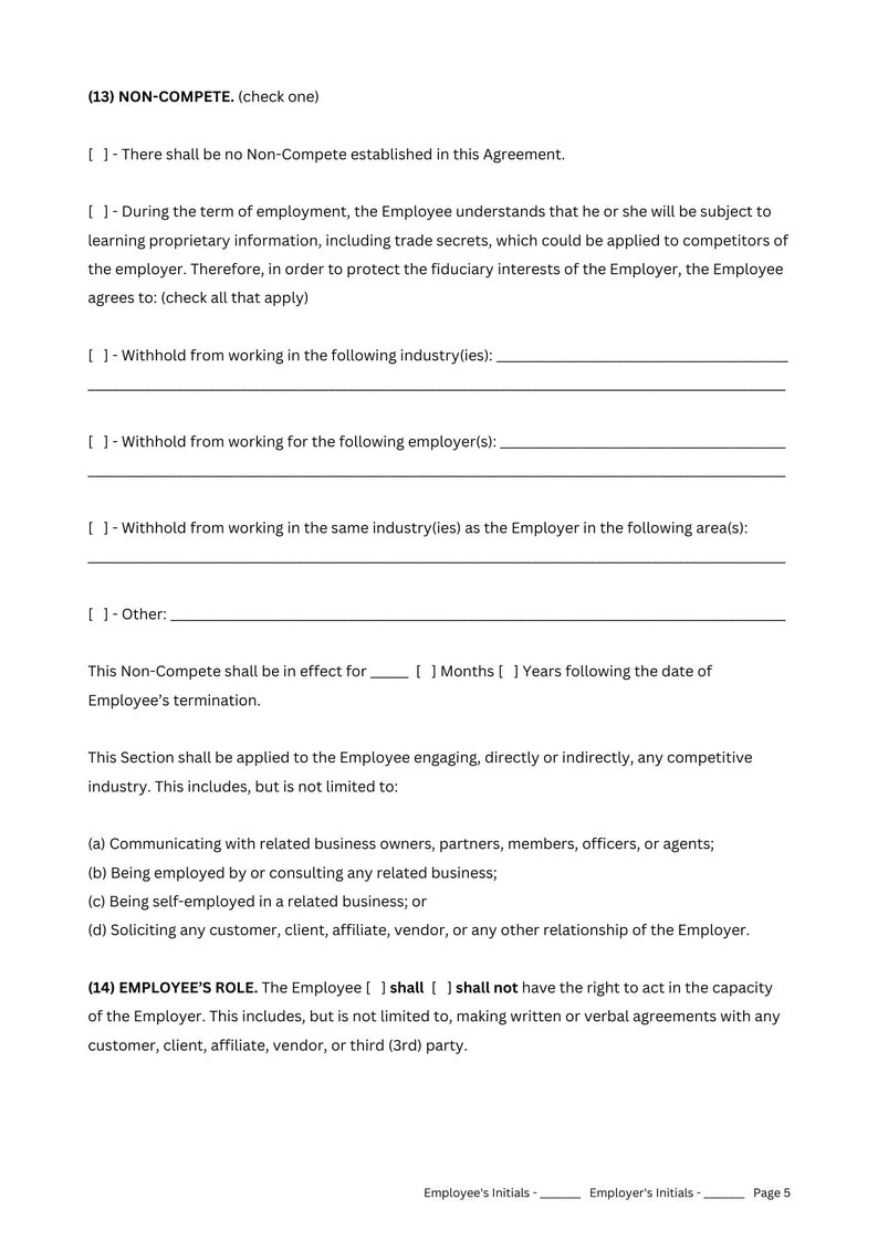 Employment Contract Employment Contract Template - Etsy UK