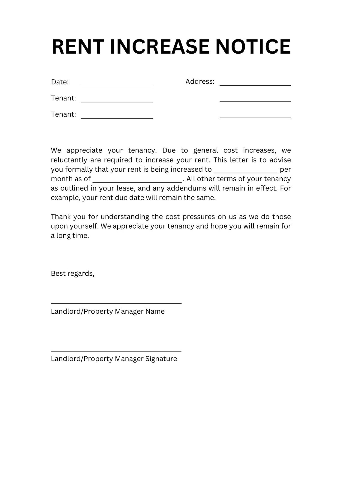 Rental Increase Notice Rental Increase Form Rental Increase Letter Etsy Rental Increase Notice Rental Increase Form Rental Increase Letter Etsy
