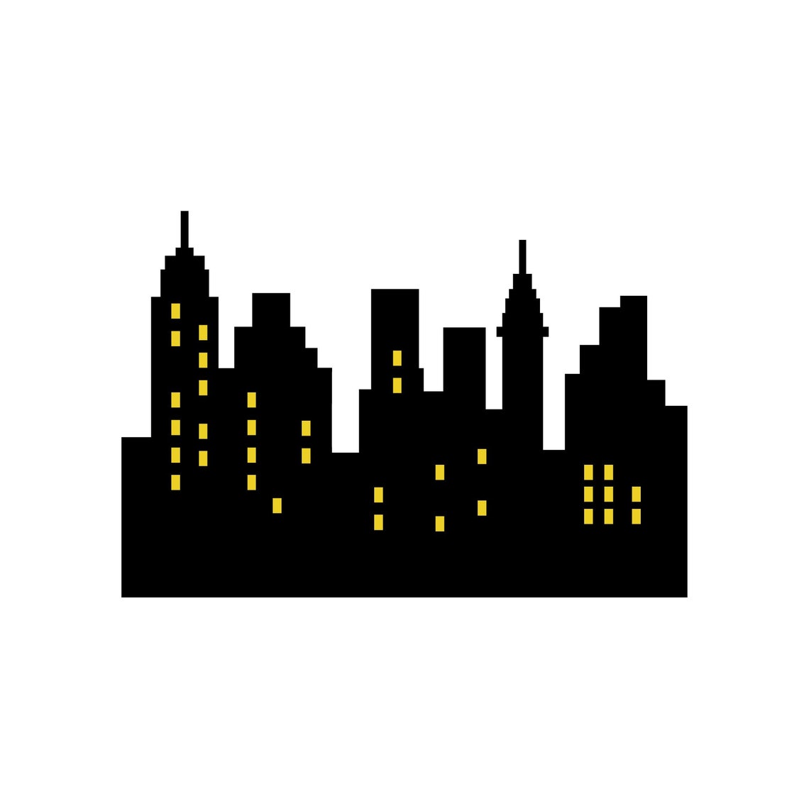 City Skyline SVG, City Skyline PNG, City Skyline Silhouette SVG, City