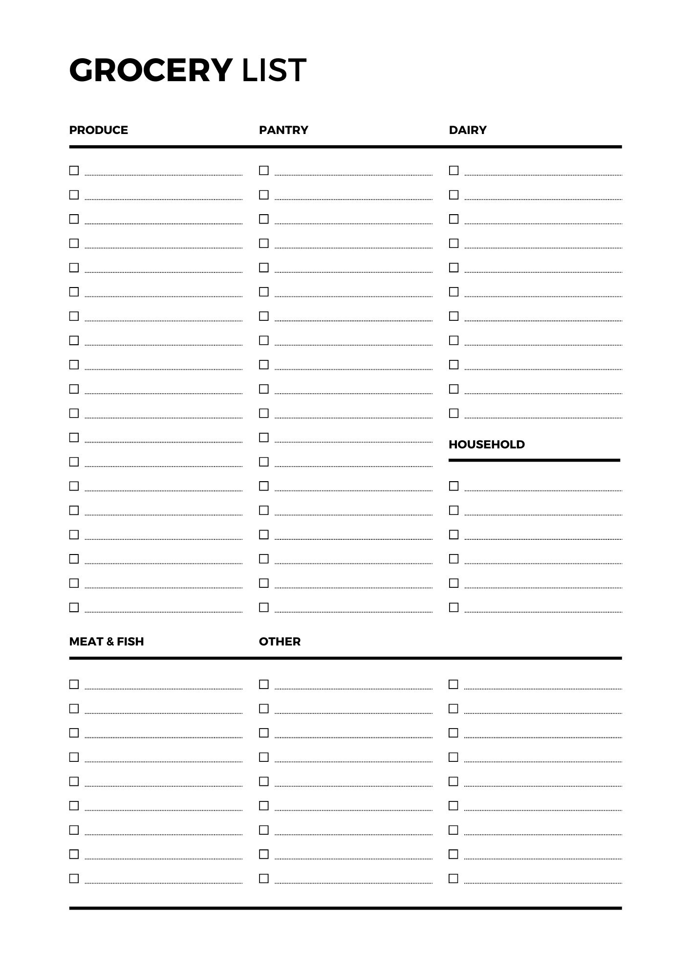 Unmanageable List.pdf Blank Shopping List Pdf