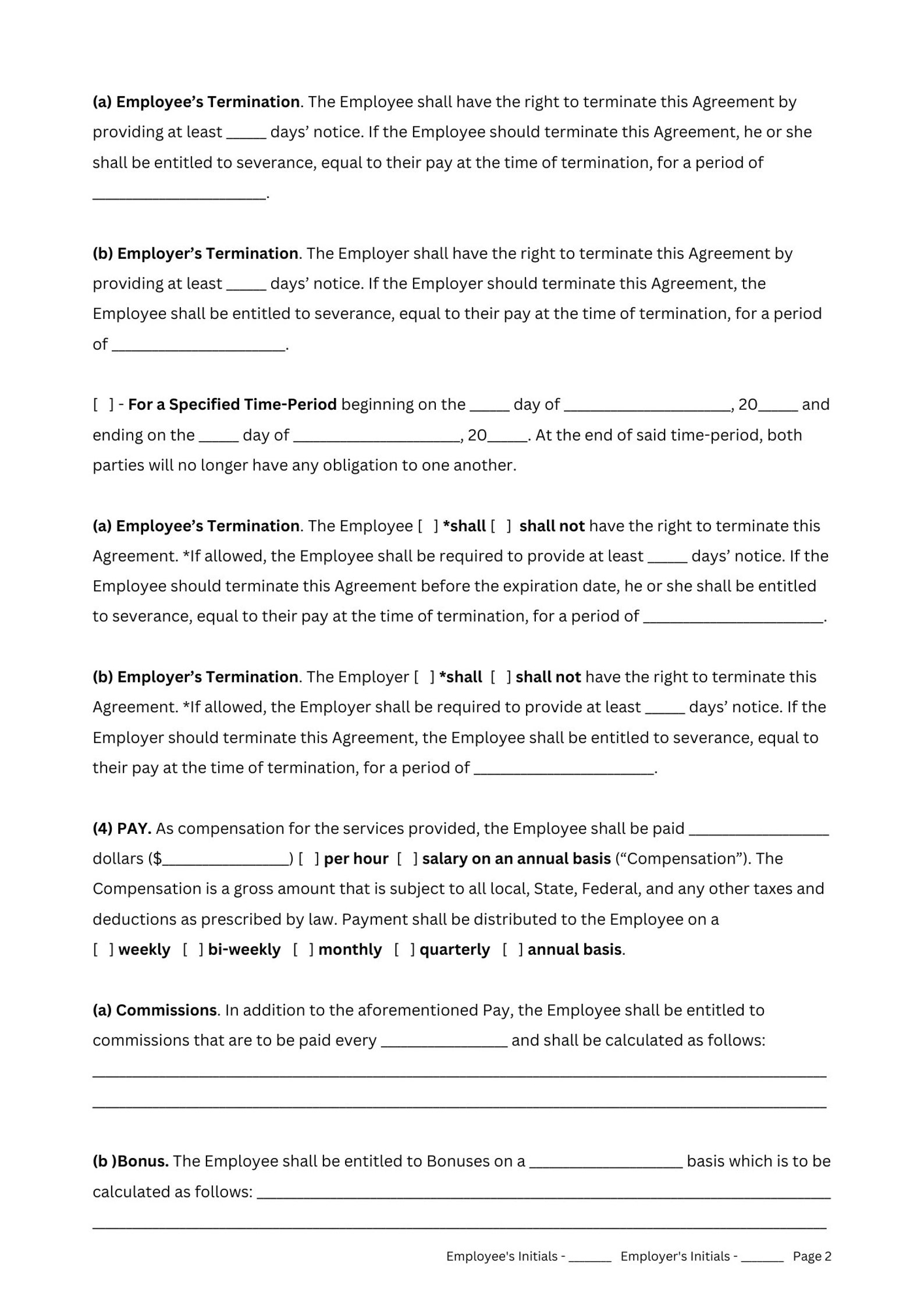 Employment Contract Employment Contract Template - Etsy UK