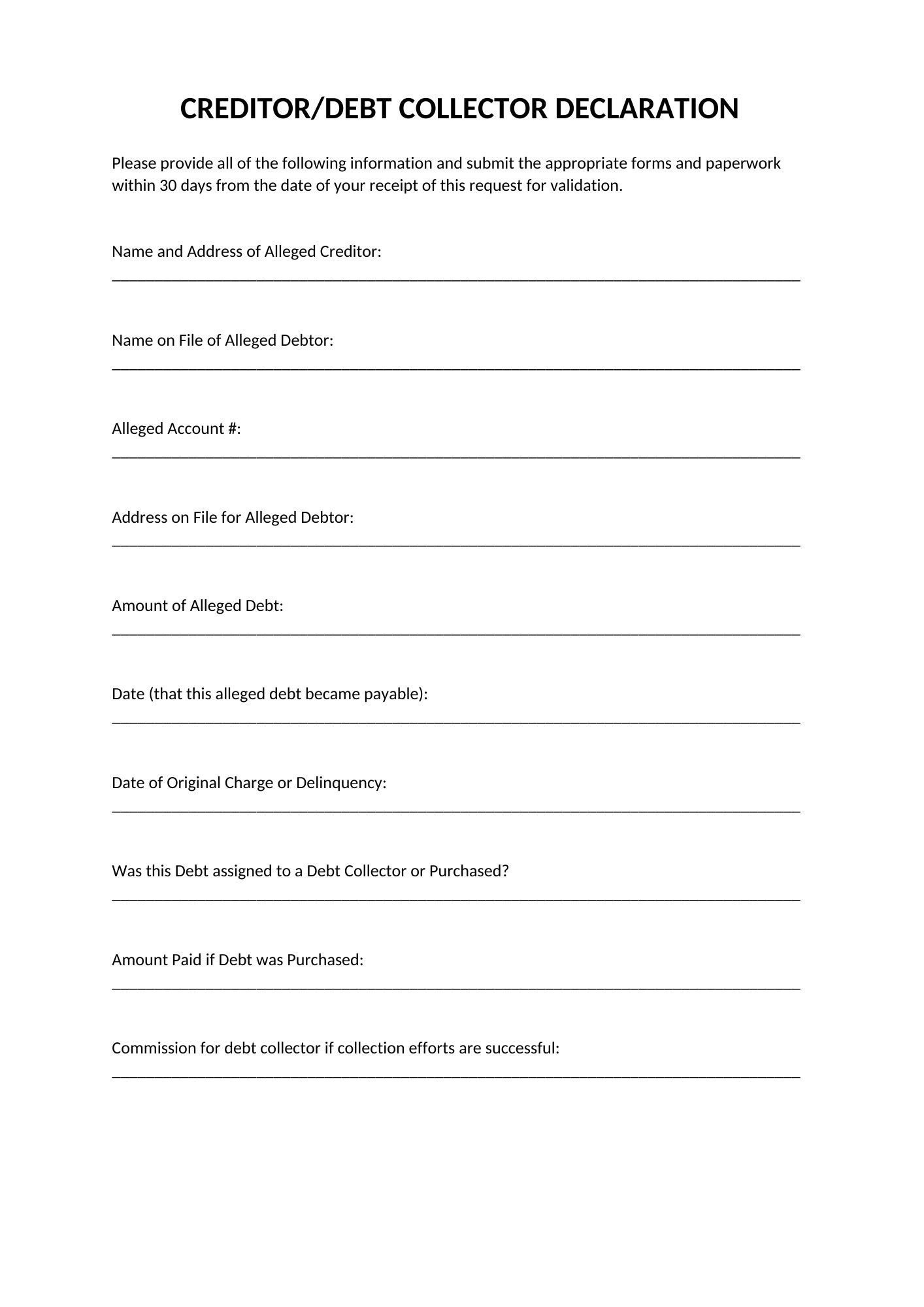 Debt validation letter debt validation letter template etsy