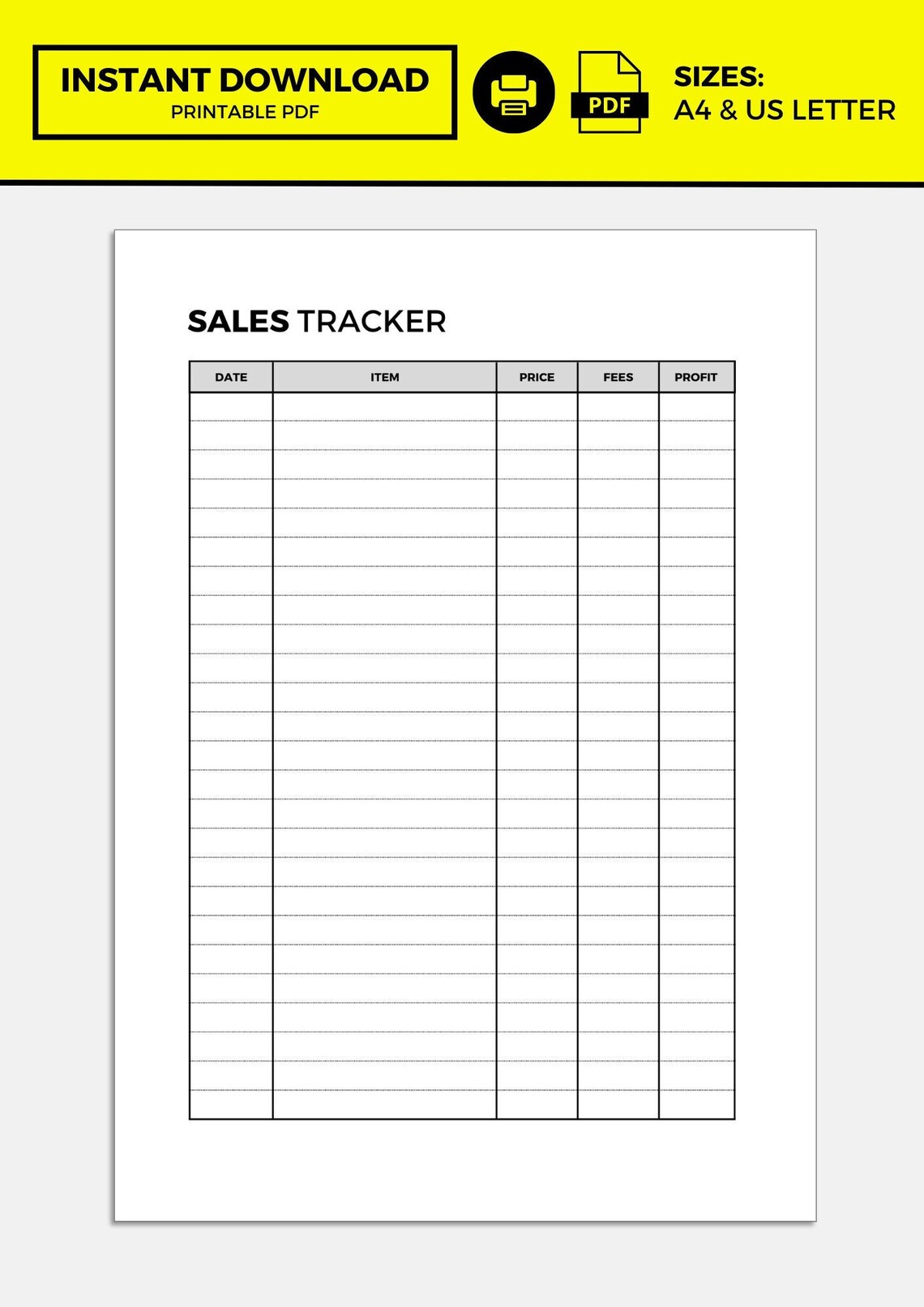Sales Tracker, Sales Tracker Printable, Sales Tracker Template, Sales ...