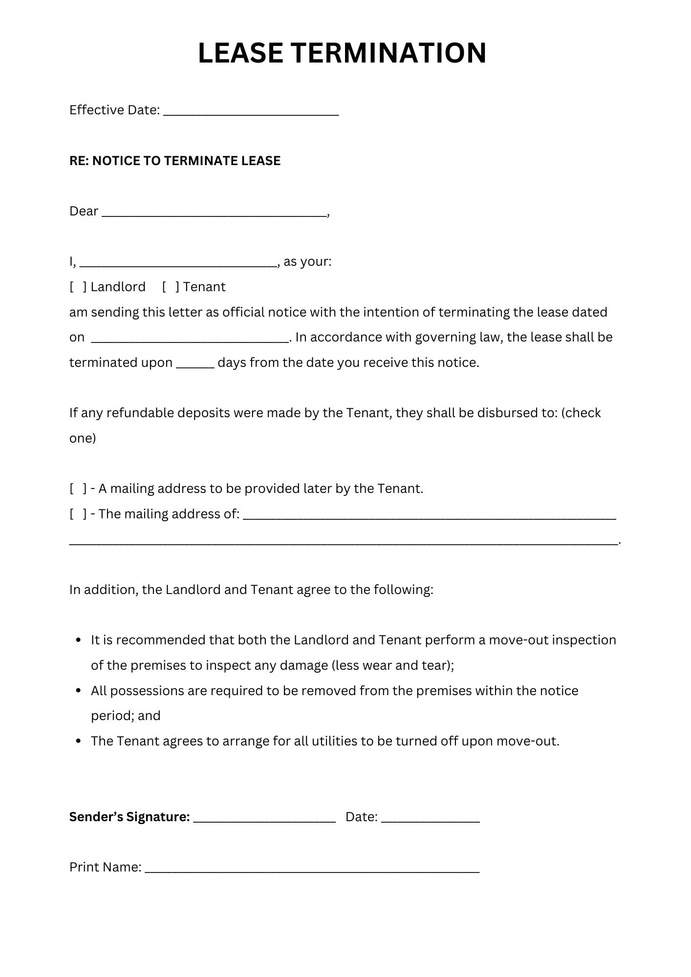 Lease Termination, Lease Termination Letter Etsy Lease Termination, Lease Termination Letter Etsy