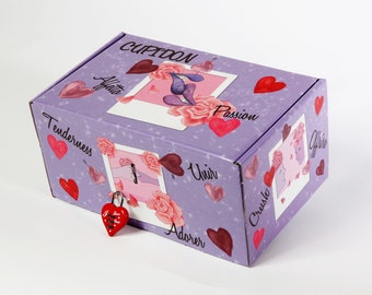 Boîte cadeau à énigme en carton pour offrir aux adultes, Doowy's Box Cupidon