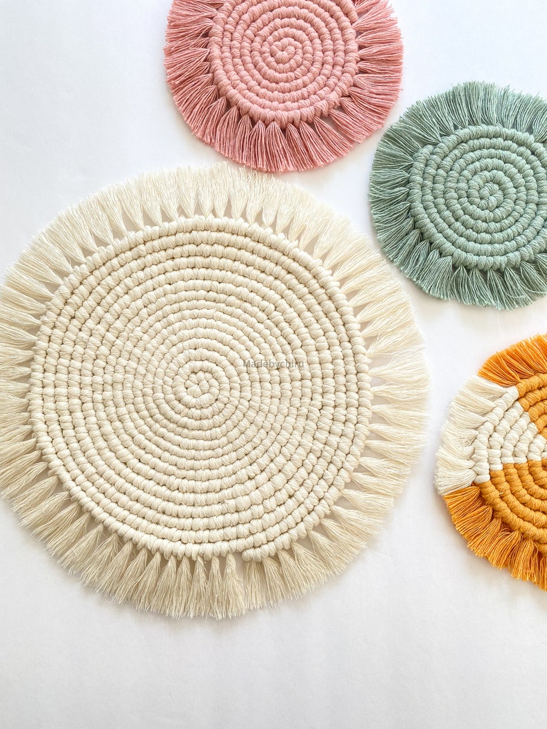 Large Round Placemats Dinning Placemats Indoor Plant Mats Etsy