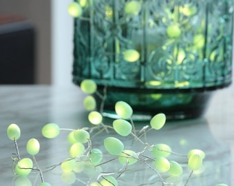Teardrop Fairy Lights - 60 LEDs on an 8ft String. Peach, Mint or Opaque Colors
