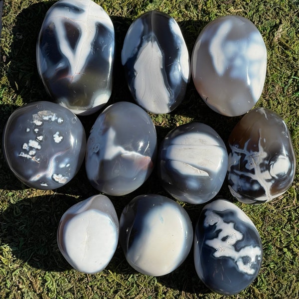 Orca Agate Palm Stones