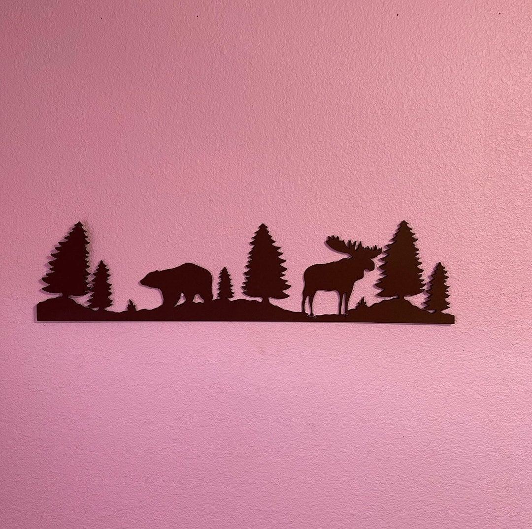 Northwest Wildlife Sign Wall Hanging Moose Bear Etsy