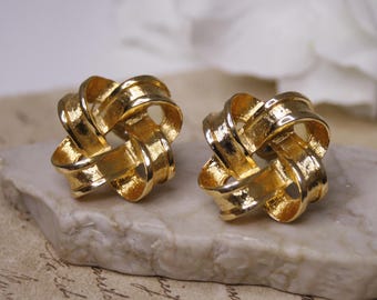 Vintage goldfarbene Knoten Ohrringe Elegante twisted Knoten Ohrstecker
