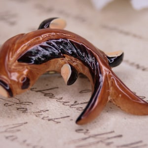 Vintage plastic enamel Koi Carp brooch, 3D fish brooch